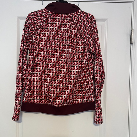 Talbots Red Geometric Long Sleeve Top - Picture 5 of 5